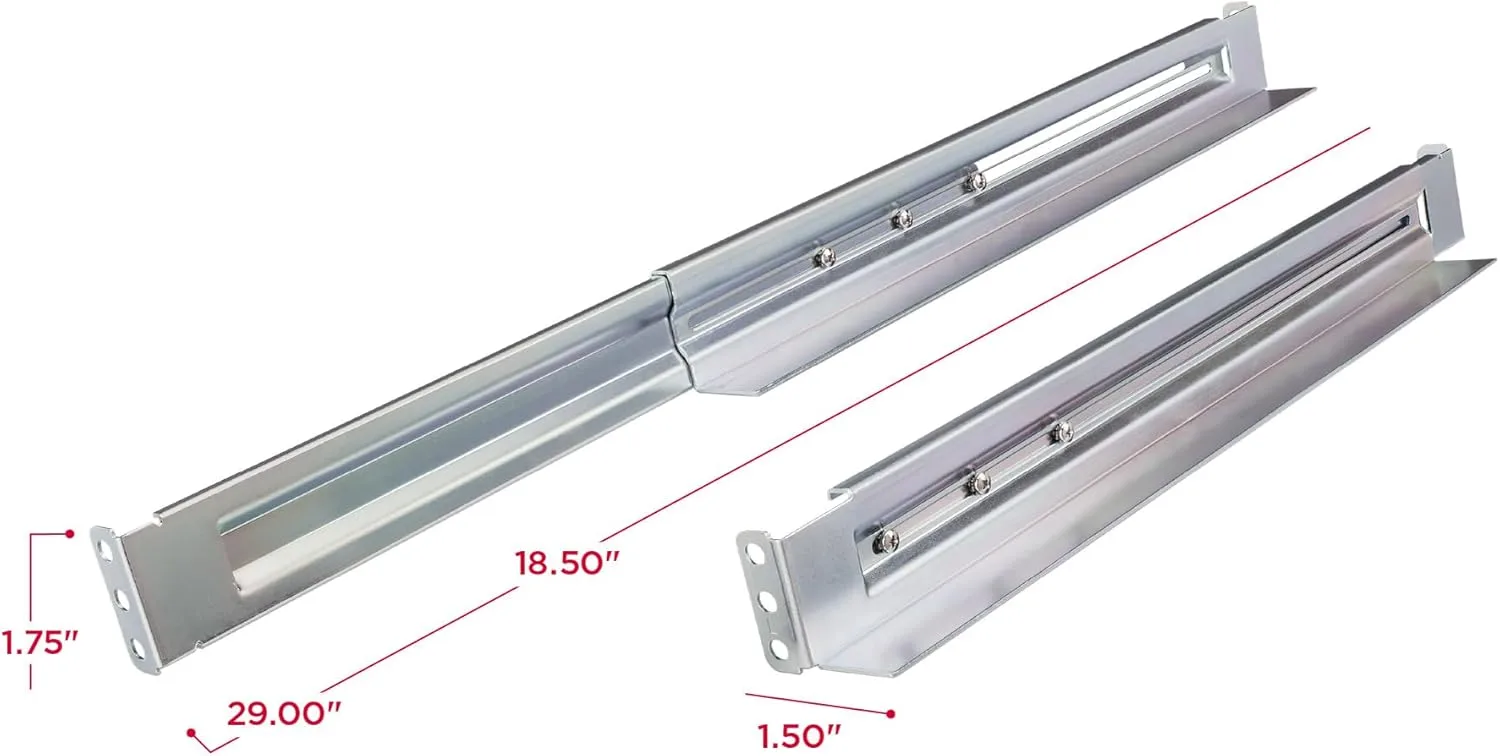 CyberPower 4POSTRAIL 4-Post Universal Rack Mount Rail Kit, Silver