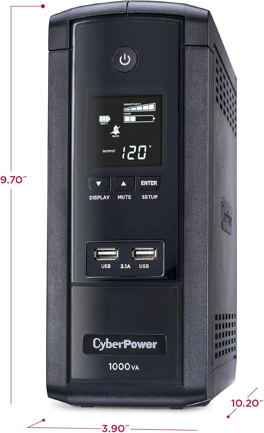 CYBERPOWER Intelligent LCD UPS Battery Backup and Surge Protector, Line-Interactive Mini-Tower with AVR
