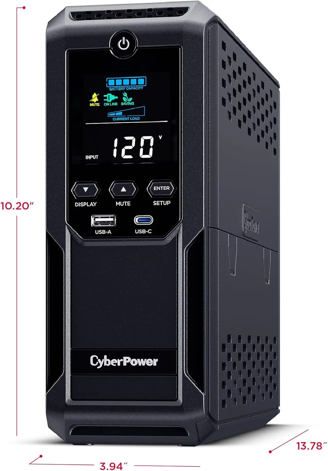 CYBERPOWER Intelligent LCD UPS Battery Backup and Surge Protector, Line-Interactive Mini-Tower with AVR
