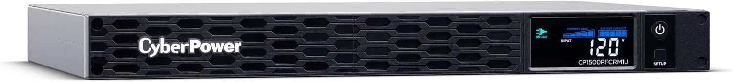CyberPower PFC Sinewave 1U Rackmount UPS, 6 Outlets, AVR, Multifunction LCD