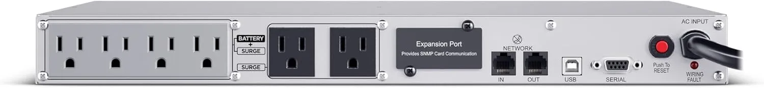 CyberPower PFC Sinewave 1U Rackmount UPS, 6 Outlets, AVR, Multifunction LCD