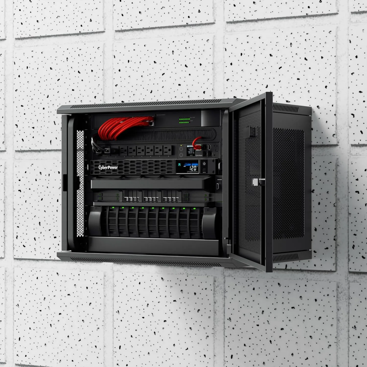 CyberPower PFC Sinewave 1U Rackmount UPS, 6 Outlets, AVR, Multifunction LCD