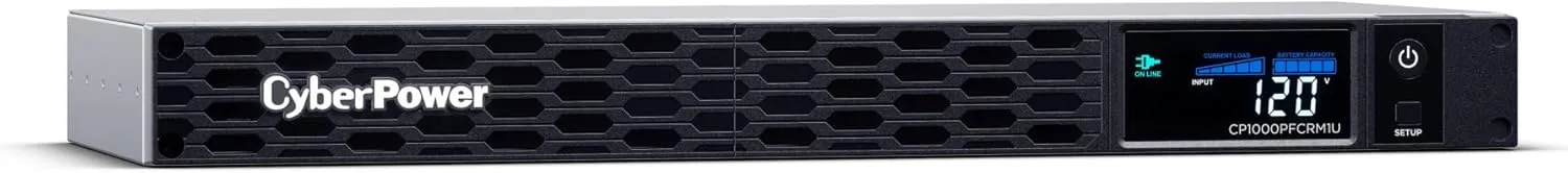 CyberPower PFC Sinewave 1U Rackmount UPS, 6 Outlets, AVR, Multifunction LCD
