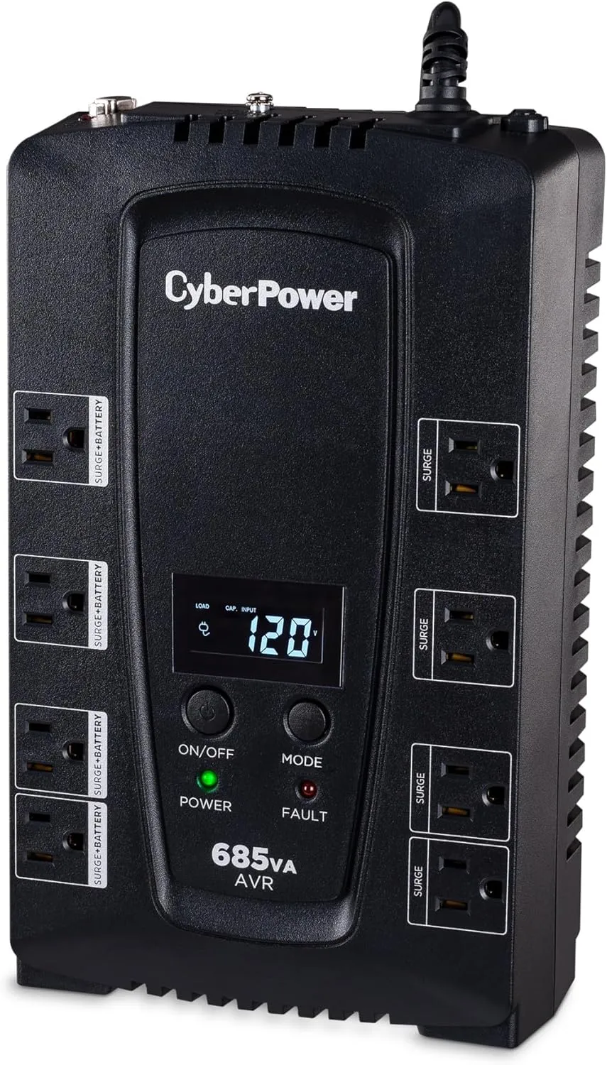 CYBERPOWER Intelligent LCD UPS Battery Backup and Surge Protector, Line-Interactive, AVR, 8 Outlets