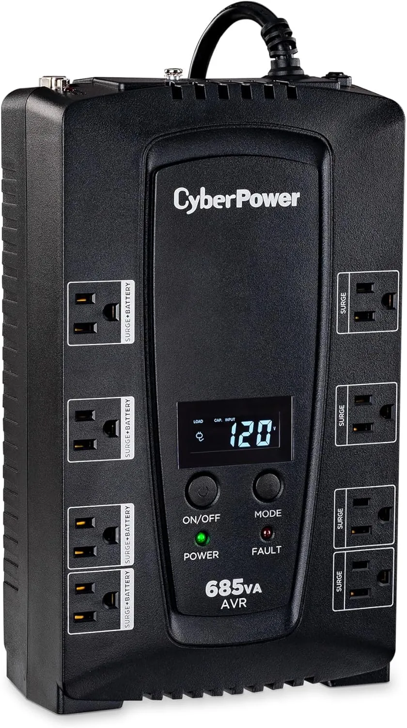 CYBERPOWER Intelligent LCD UPS Battery Backup and Surge Protector, Line-Interactive, AVR, 8 Outlets