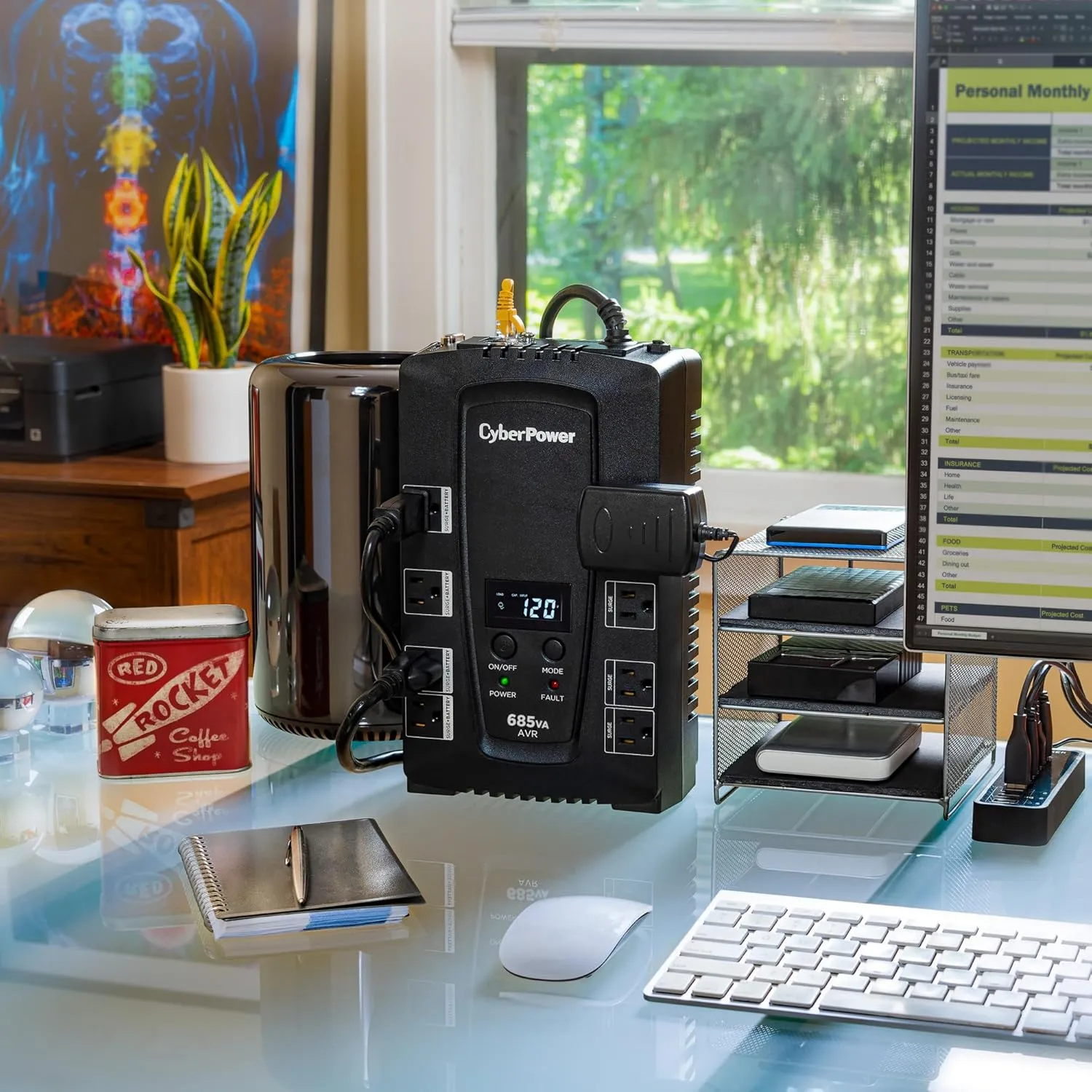 CYBERPOWER Intelligent LCD UPS Battery Backup and Surge Protector, Line-Interactive, AVR, 8 Outlets