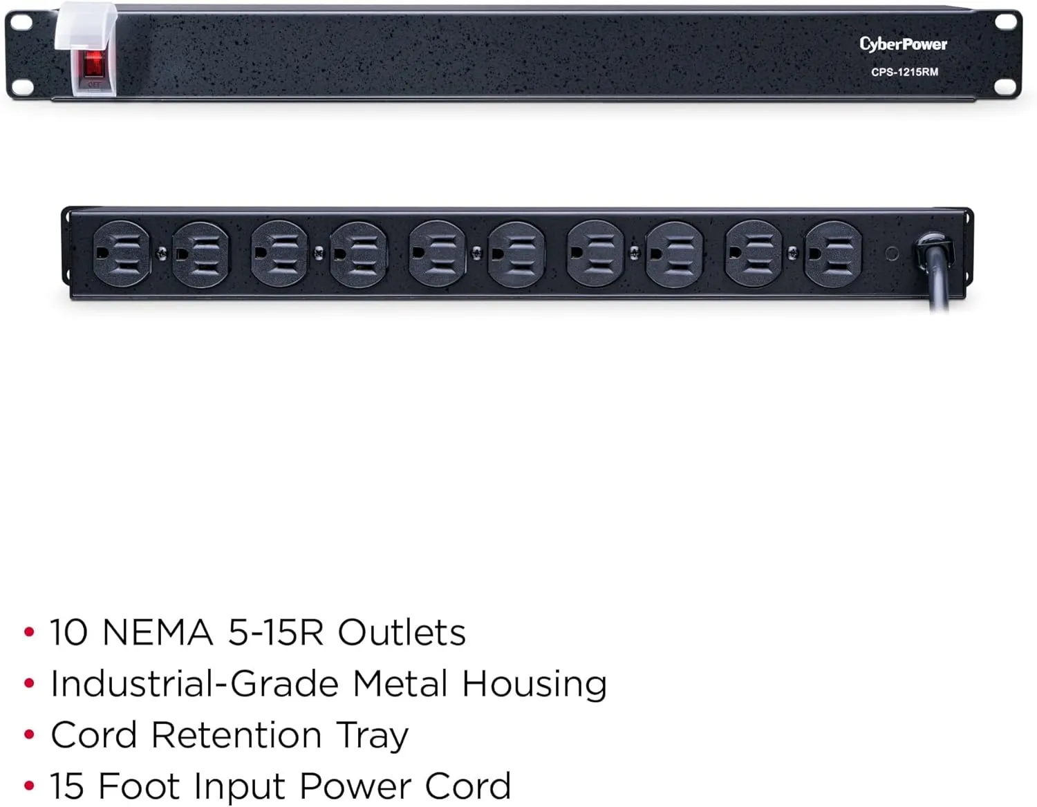 CyberPower Rackmount PDU & Surge Protector, 1U Rackmount, 15 ft Cord