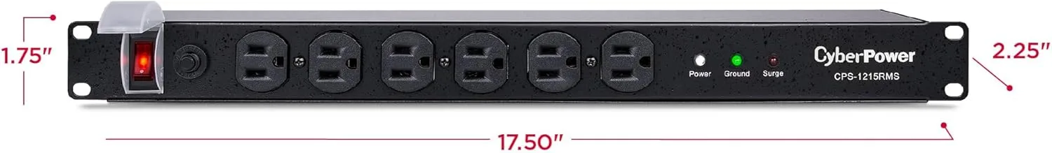 CyberPower Rackmount PDU & Surge Protector, 1U Rackmount, 15 ft Cord