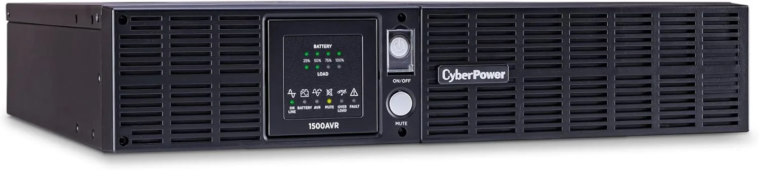 CyberPower CPS1500AVR Intelligent LCD UPS Battery Backup and Surge Protector, 1500VA/900W, 8 Outlets, AVR, 2U Rack/Tower, UL Certified UPS System