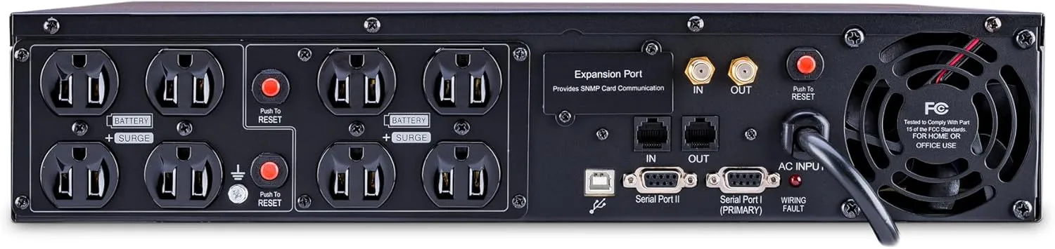 CyberPower CPS1500AVR Intelligent LCD UPS Battery Backup and Surge Protector, 1500VA/900W, 8 Outlets, AVR, 2U Rack/Tower, UL Certified UPS System