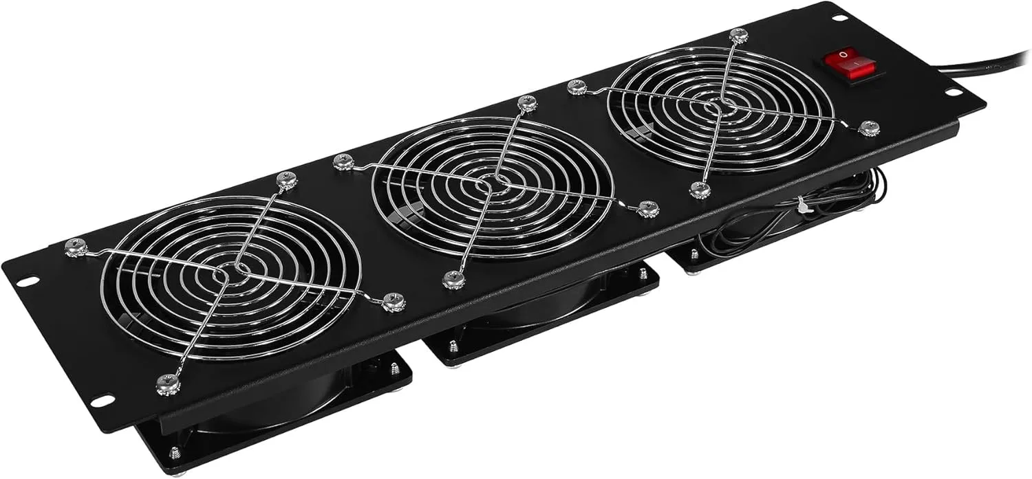 CyberPower CRA11003 Rack Fan Panel, 3U 19-Inch Mount, 3 x 120V Fans, 290 CFM Airflow