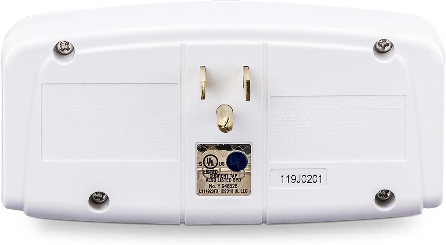 CyberPower CSB300W Essential 3 - Outlet Surge with 900 J - Clamping Voltage 800V, NEMA 5-15P, Wall Tap, EMI/RFI Filtration