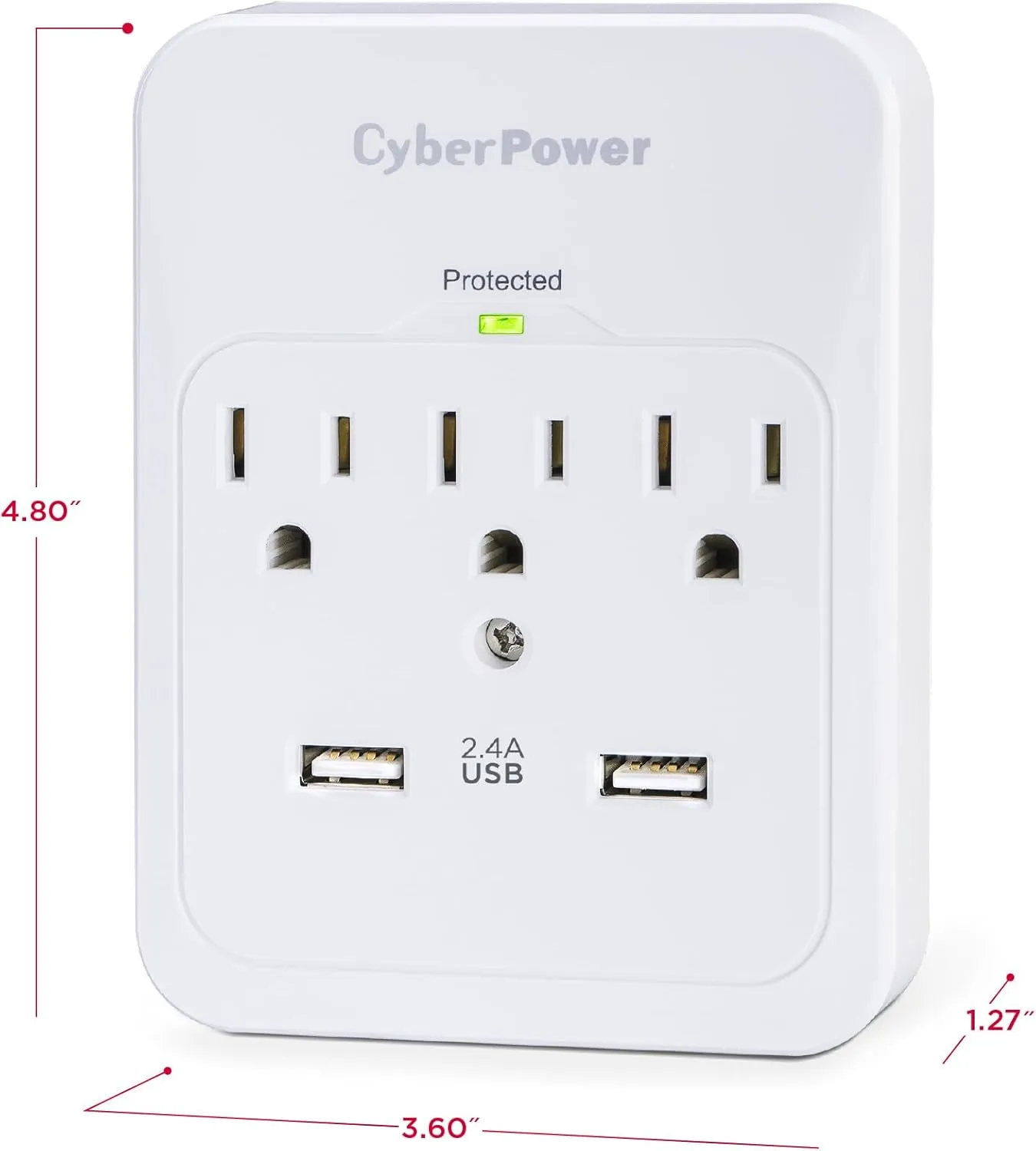 CyberPower Wall Tap with USB Charge Ports and AC Outlets
