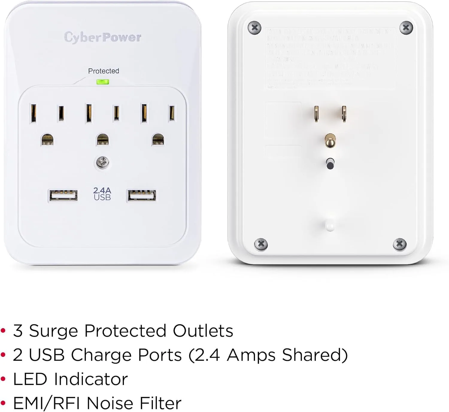 CyberPower Wall Tap with USB Charge Ports and AC Outlets