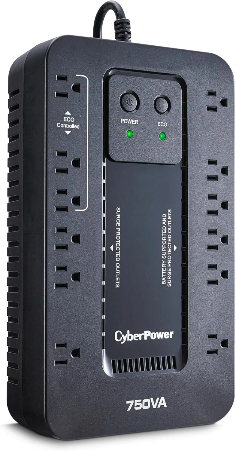CyberPower EC750GTAA UPS 750VA/450W, 12 Outlets, ECO Mode, TAA Certified
