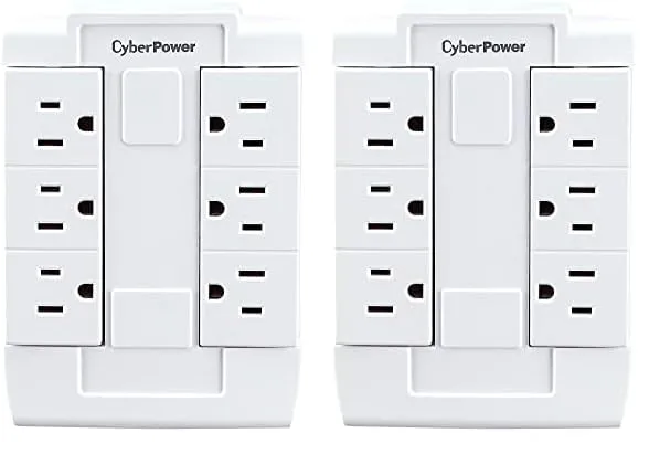 CyberPower GT600P 6-Outlet Swivel Grounded Wall Tap, White