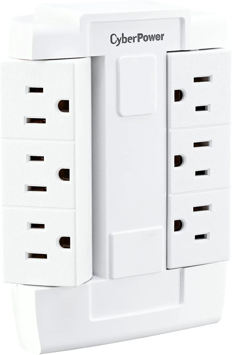 CyberPower GT600P 6-Outlet Swivel Grounded Wall Tap, White