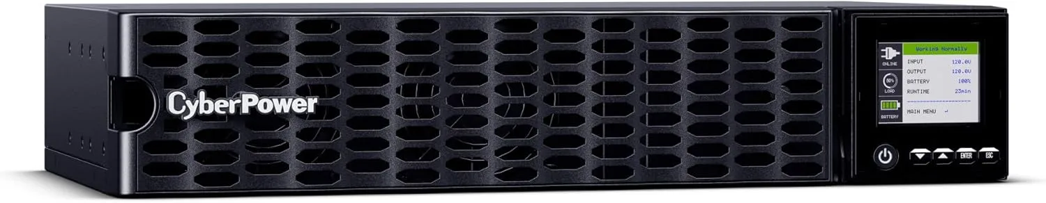 CyberPower OL1KRTHD High-Density Smart App Online Sinewave UPS System, Double Conversion, 1000VA/1000W, 8 Outlets, 2U Rack/Tower