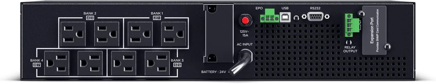 CyberPower OL1KRTHD High-Density Smart App Online Sinewave UPS System, Double Conversion, 1000VA/1000W, 8 Outlets, 2U Rack/Tower