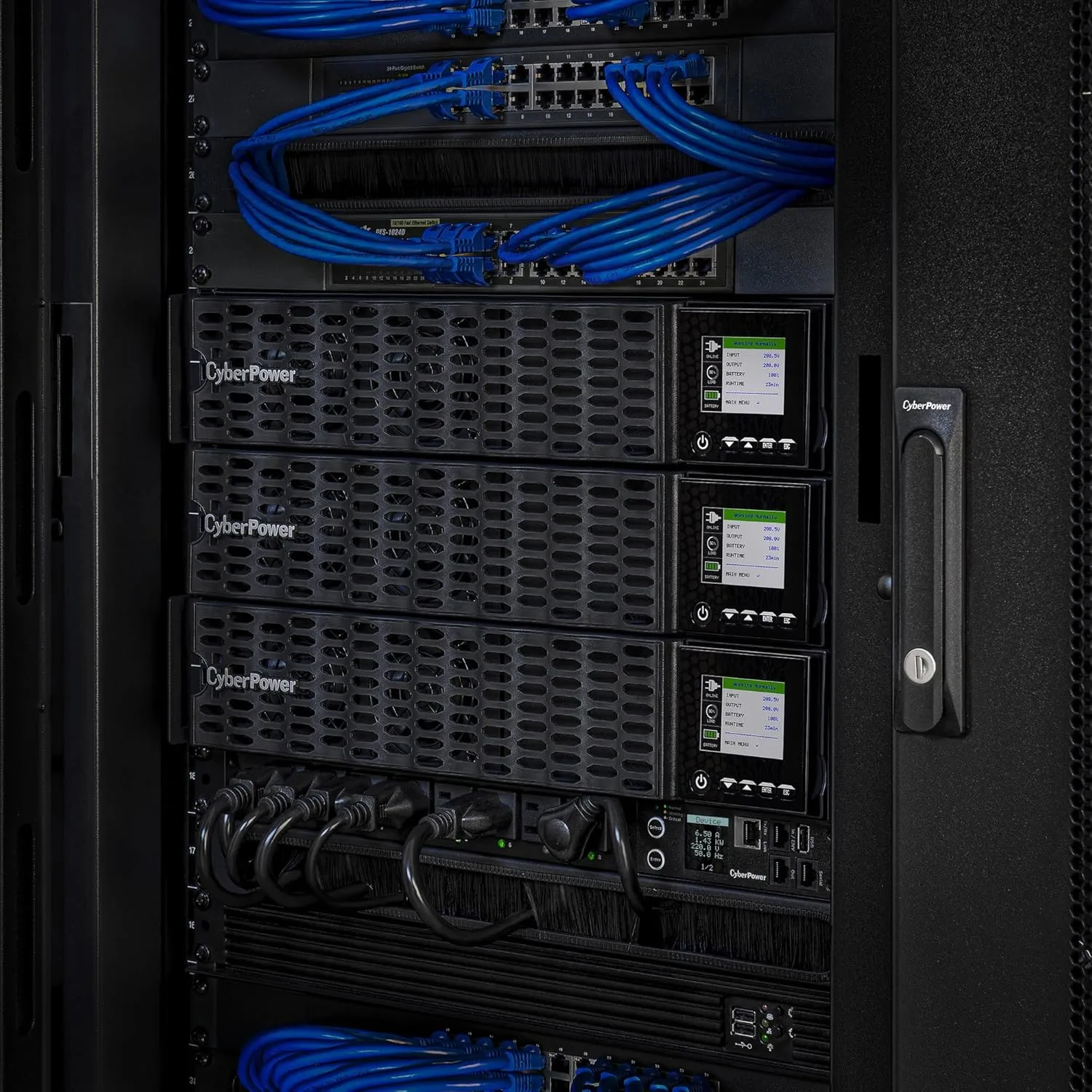 CyberPower OL1KRTHD High-Density Smart App Online Sinewave UPS System, Double Conversion, 1000VA/1000W, 8 Outlets, 2U Rack/Tower