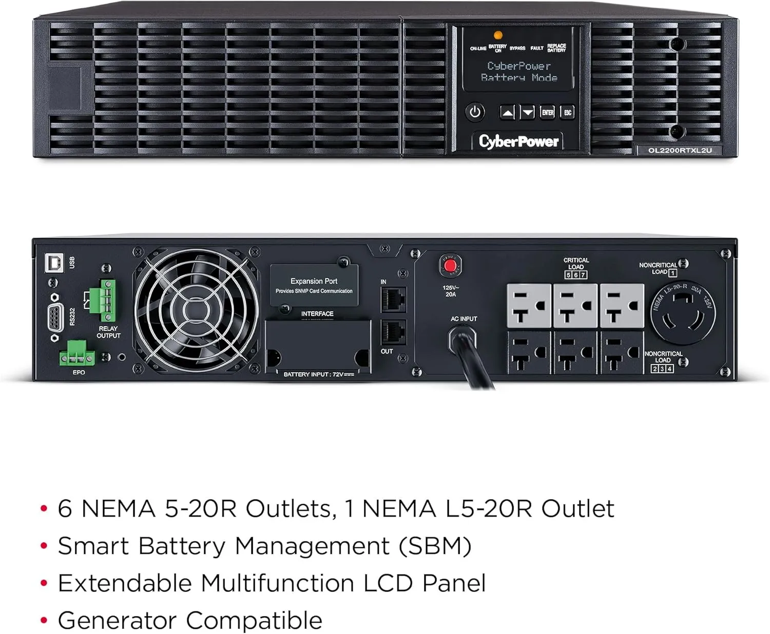 CyberPower Smart App Online UPS & Extended Battery Modules, 2U Rack/Tower