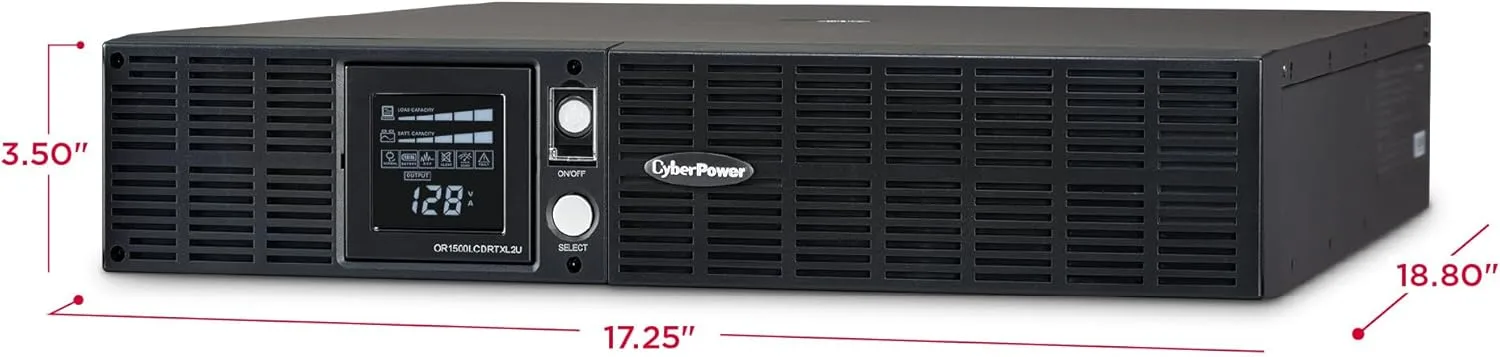 CyberPower Smart App LCD UPS, 2U Rack/Tower, AVR, LCD, 8 Outlets