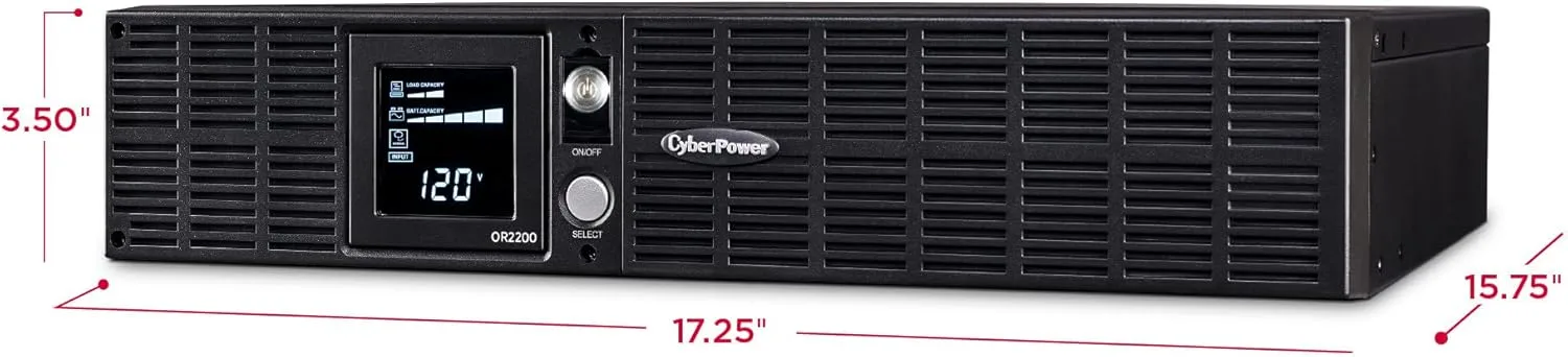 CyberPower Smart App LCD UPS, 2U Rack/Tower, AVR, LCD, 8 Outlets