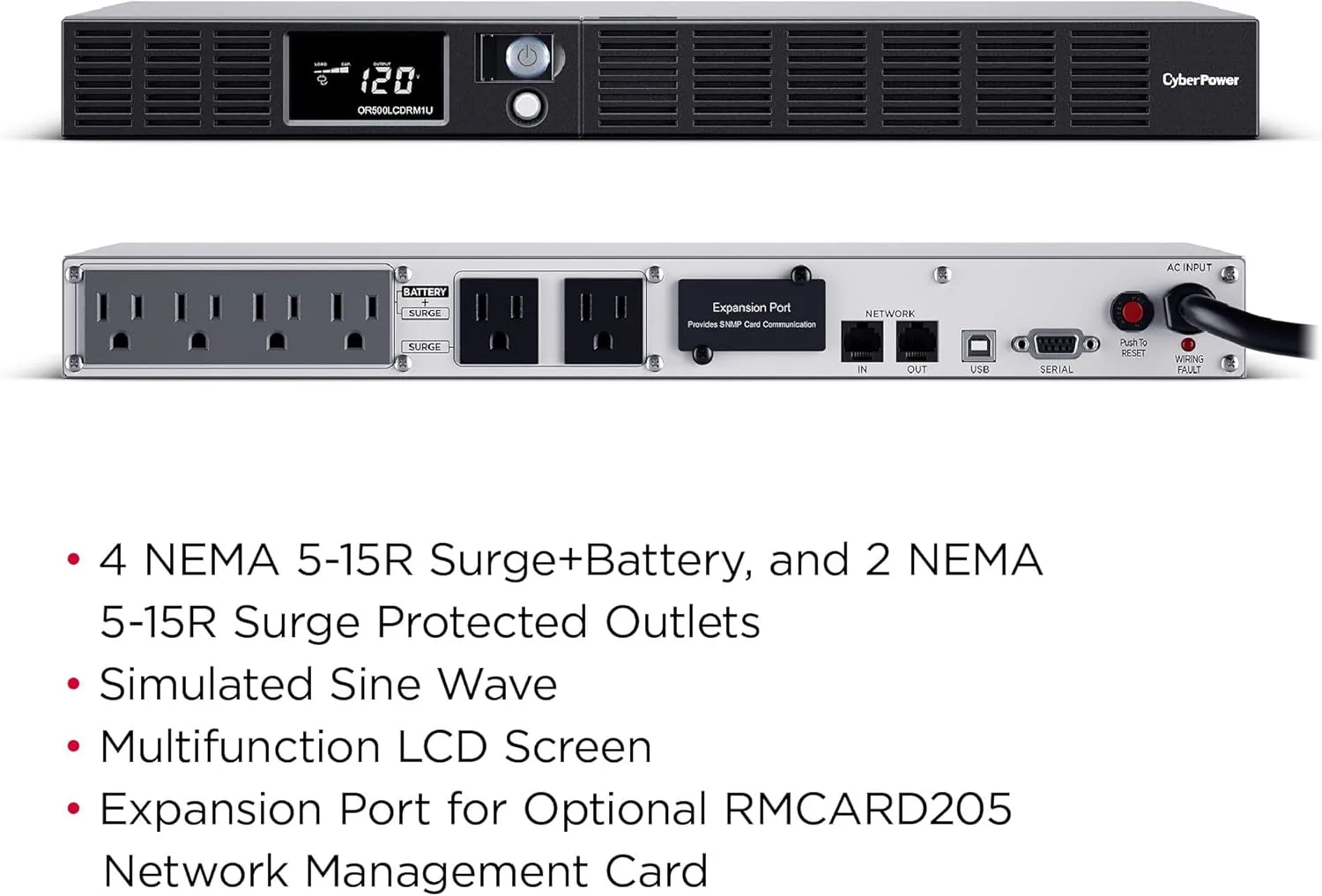 CyberPower OR Smart App LCD 1U Rackmount UPS with AVR