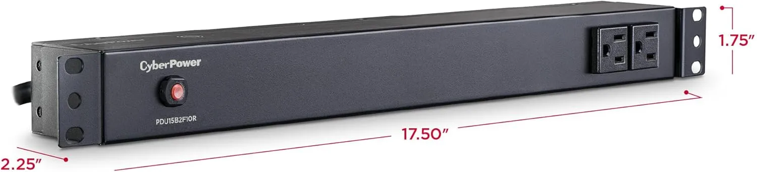 CyberPower PDU15B2F10R Basic 12-Outlet 1U Rackmount PDU