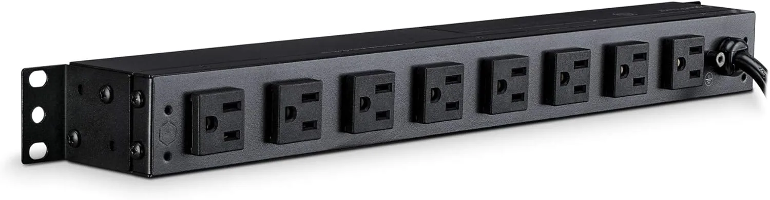 CyberPower PDU15B2F8R Basic PDU, 100-125V, 15A (Derated to 12A), 10 Outlets, 1U Rackmount