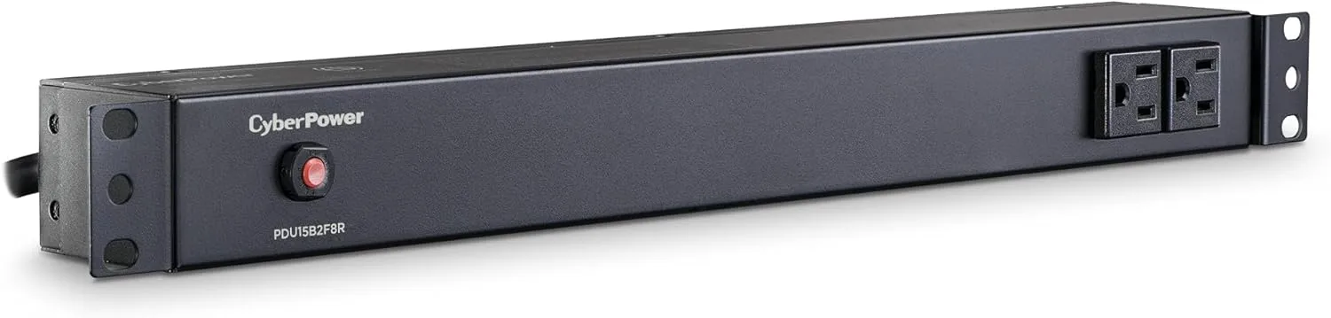 CyberPower PDU15B2F8R Basic PDU, 100-125V, 15A (Derated to 12A), 10 Outlets, 1U Rackmount
