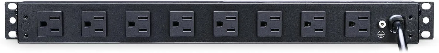 CyberPower PDU15B2F8R Basic PDU, 100-125V, 15A (Derated to 12A), 10 Outlets, 1U Rackmount