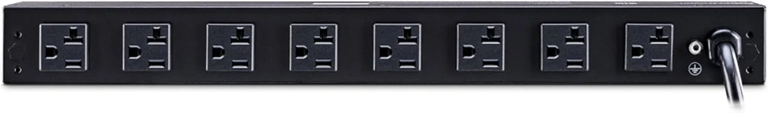 CyberPower PDU20M2F8R Metered PDU, 100-125V/20A (Derated to 16A), 10 Outlets, 1U Rackmount, 15 Foot Power Cord