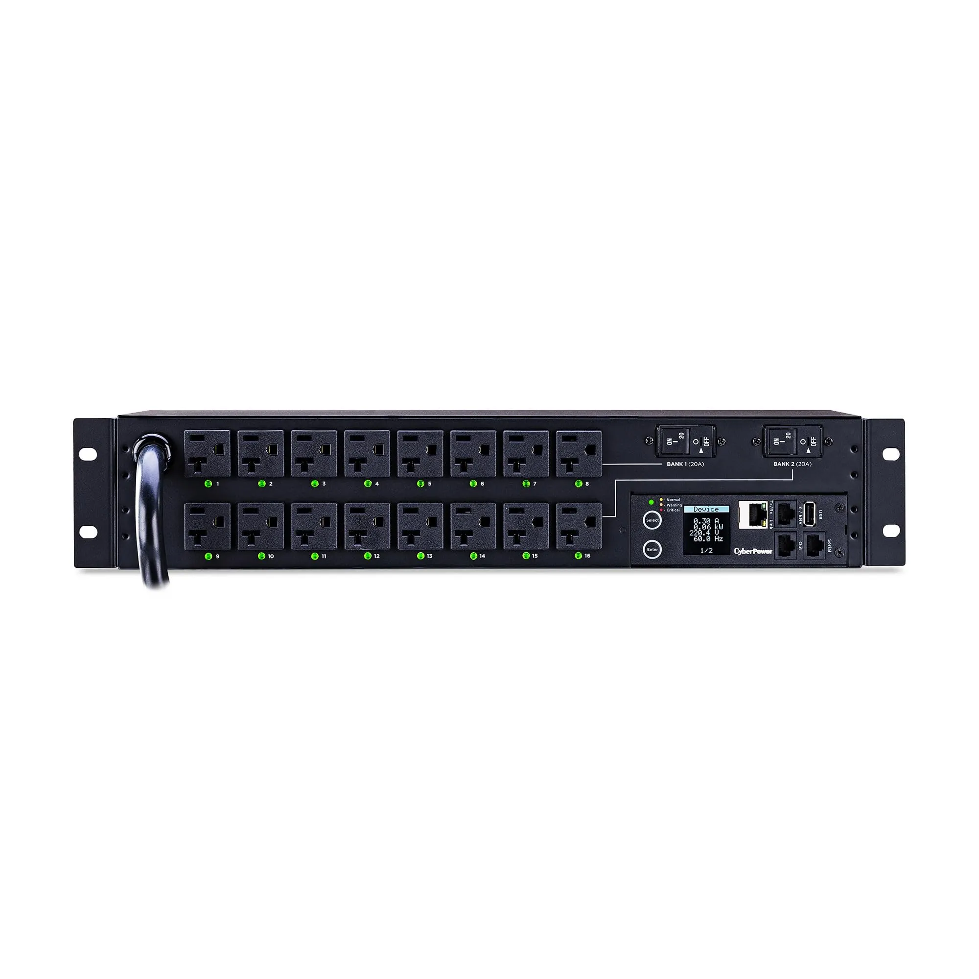 CyberPower PDU41003 Switched PDU, 120V/30A, 16 Outlets, 2U Rackmount