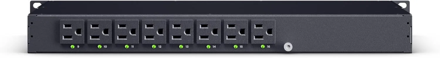 CyberPower PDU41021 Switched PDU, 100-120V, 15A (Derated to 12A), 16 Outlets, 1U Rackmount, 12 Foot Power Cord