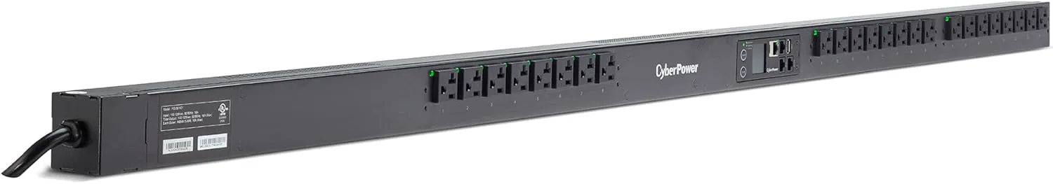 CyberPower PDU41101 Switched PDU, 100-120V, 20A (Derated to 16A), 24 Outlets, 0U Rackmount