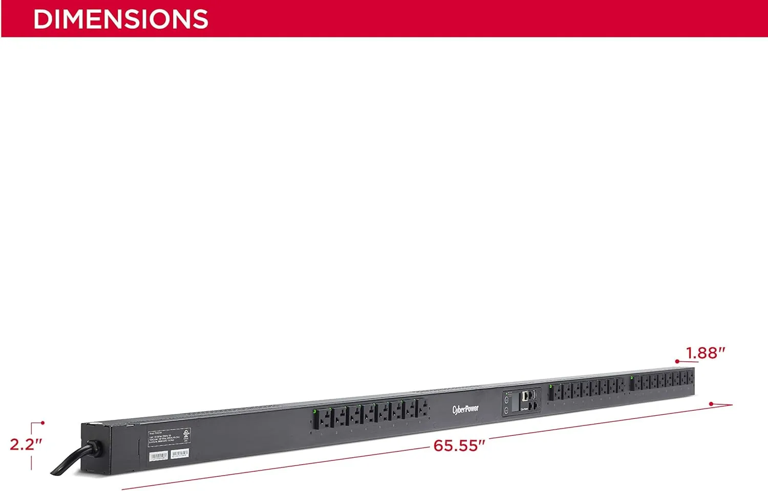 CyberPower PDU41101 Switched PDU, 100-120V, 20A (Derated to 16A), 24 Outlets, 0U Rackmount