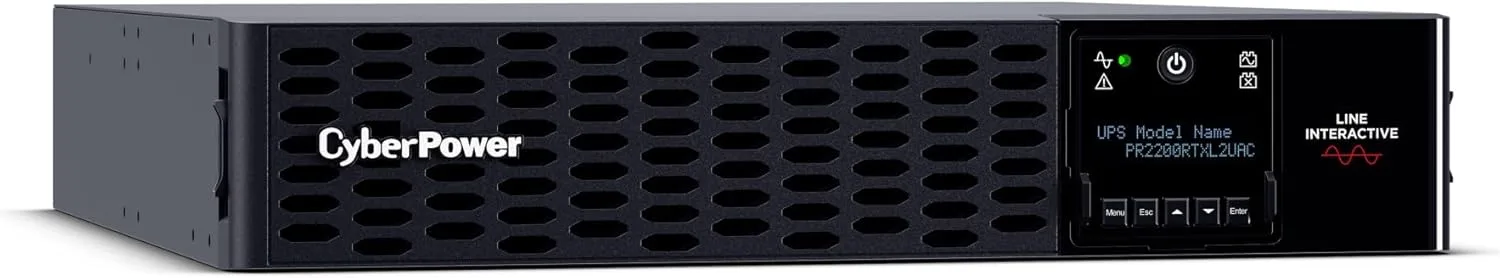 CyberPower PR2200RTXL2UACN Smart App Sinewave UPS Battery Backup and Surge Protector, 2200VA/2200W, 8 Outlets, 2U Rack/Tower, Pre-Installed RMCARD205, EBM Option, Built-in Cloud Monitoring