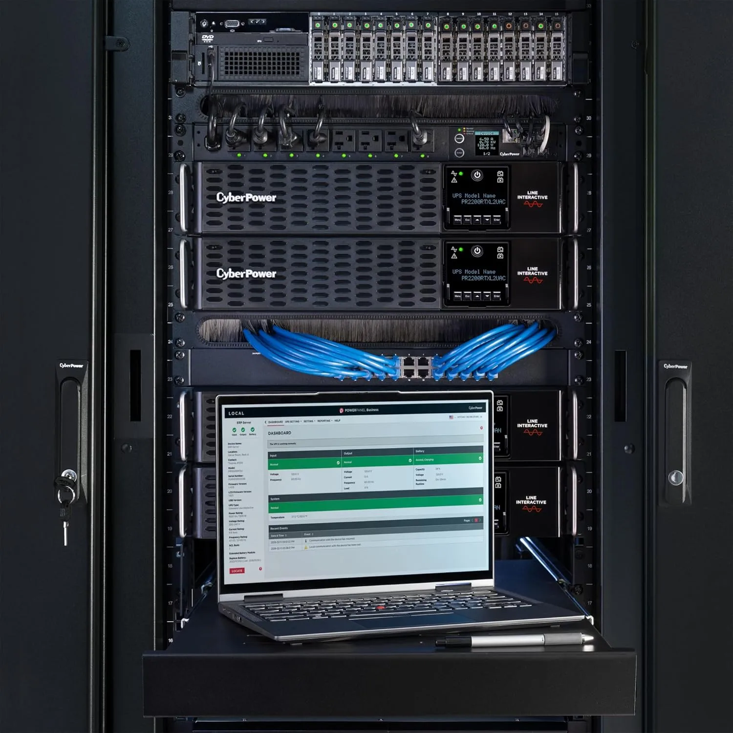 CyberPower PR2200RTXL2UACN Smart App Sinewave UPS Battery Backup and Surge Protector, 2200VA/2200W, 8 Outlets, 2U Rack/Tower, Pre-Installed RMCARD205, EBM Option, Built-in Cloud Monitoring