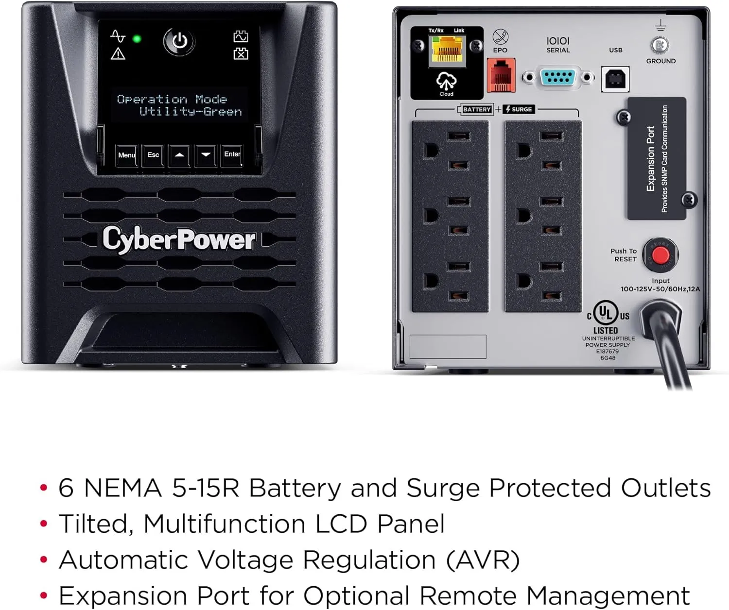 CyberPower Smart App Sinewave UPS System with AVR and LCD