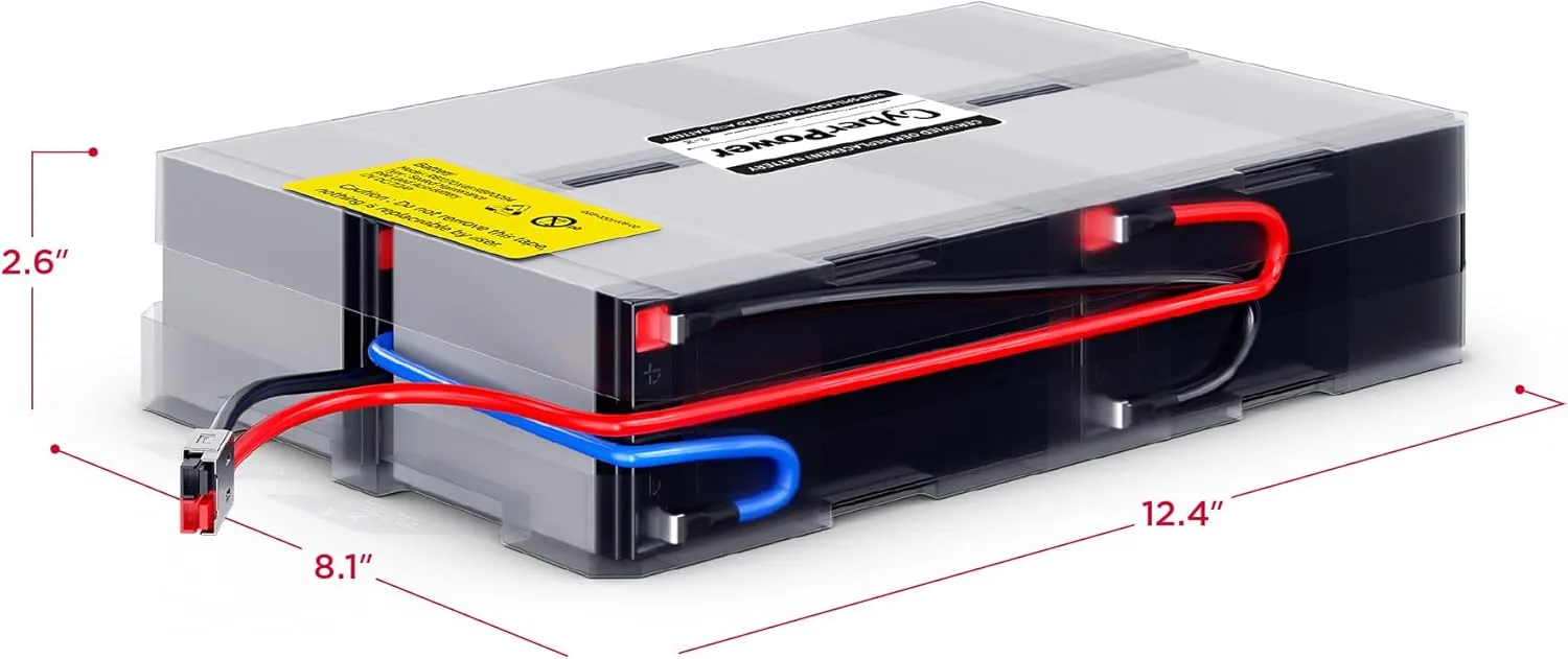 CyberPower RB1270X4F UPS Replacement Battery Cartridge, Maintenance-Free, User Installable, 12V/7Ah