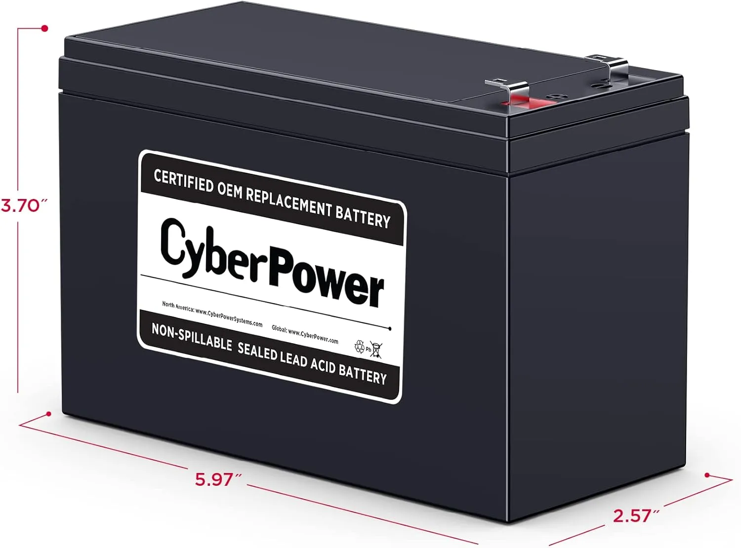 CyberPower RB1290 UPS Replacement Battery Cartridge, Maintenance-Free, User Installable, 12V/9Ah Battery Cartridge/9Ah