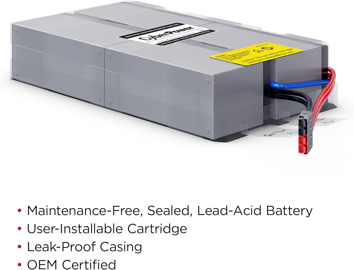 CyberPower RB1290X4F UPS Replacement Battery Cartridge, Maintenance-Free, User Installable, 12V/9Ah