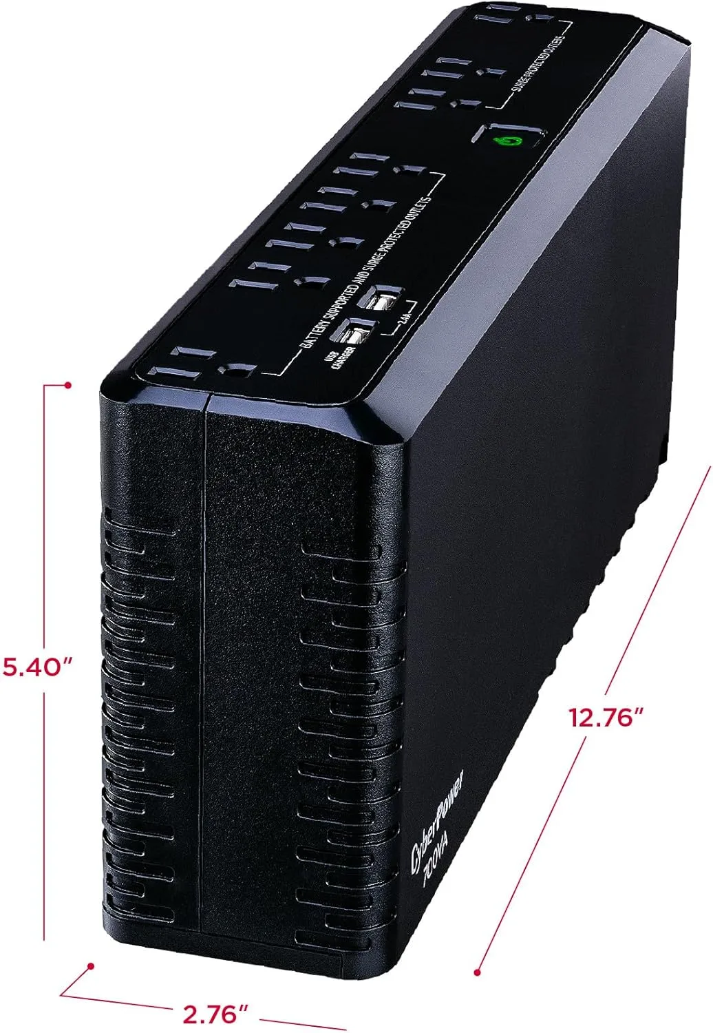 CyberPower SL700U Standby UPS System, 700VA/370W, 8 Outlets, Slim Profile, Black