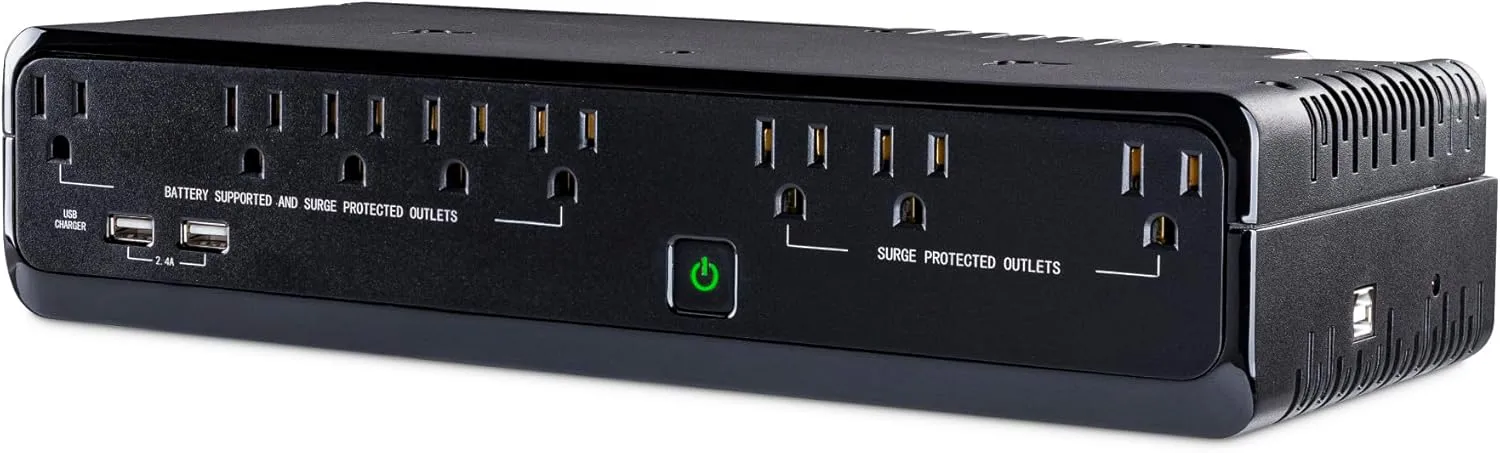 CyberPower SL700U Standby UPS System, 700VA/370W, 8 Outlets, Slim Profile, Black