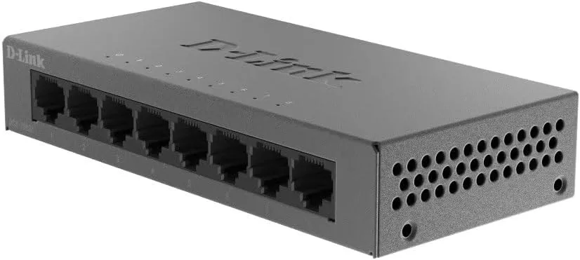 D-Link Ethernet Switch, 8 Port Gigabit Unmanaged Desktop Plug and Play Sturdy Metal Housing Fanless Design EEE Brown Box (DGS-108GL) Compact 8-Port Gigabit Switch