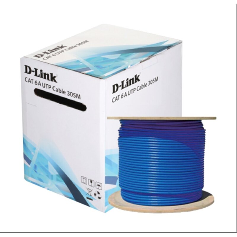 D-Link Cat6a Ethernet Cable 305m – Bulk UTP LAN Cable (10Gbps, 500MHz) for Structured Cabling