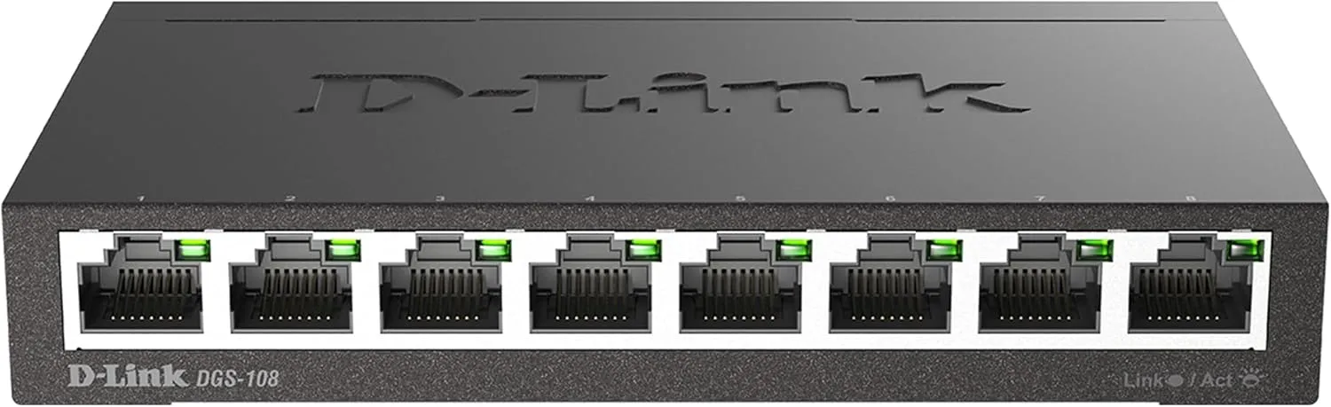 D-Link Gigabit Unmanaged Metal Fan-Free Desktop/Wall-Mount Switch