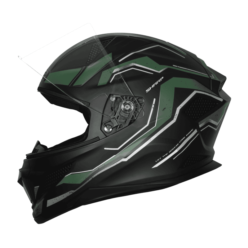 STEELBIRD SBH-25 SHARP SPIRIT GLOSSY BLACK/GREEN C/V 580 MM