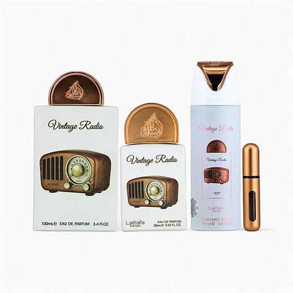 LATTAFA PRIDE VINTAGE RADIO EDP 100ML GIFT SET